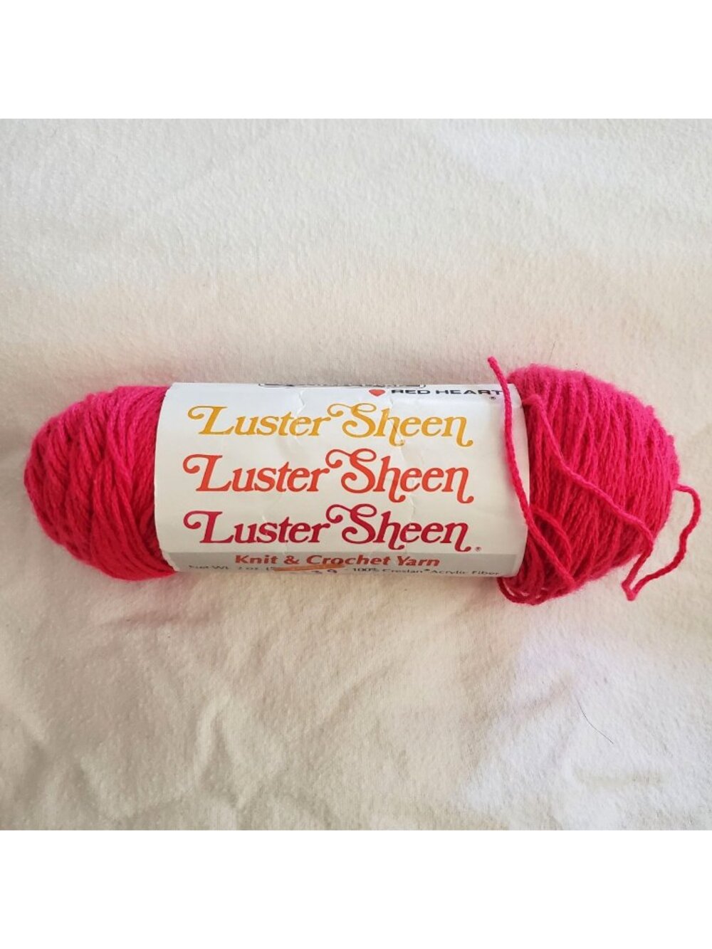 Red Heart Luster Sheen Acrylic Knit Crochet Yarn Bright Rose 242 2 oz Skein USA